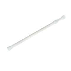 White Adjustable Tension Curtain Rod, Small Short Expandable Pressure Loaded Curtain Tension Rods%