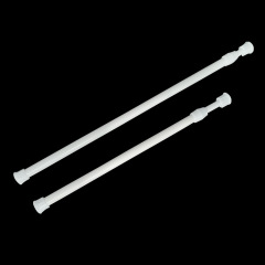 White Adjustable Tension Curtain Rod, Small Short Expandable Pressure Loaded Curtain Tension Rods%