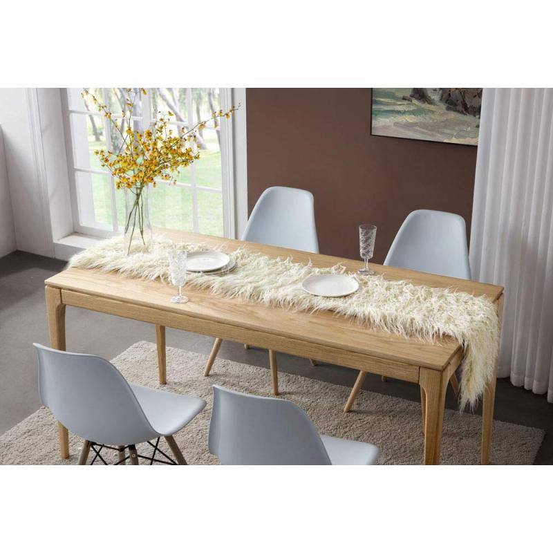 Wholesale Faux Fur Decorative Mongolian Flag Modern Dining Fabric Bohemian Plush Table Runners for Coffee Table