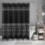 OEM Factory Wholesale Waffle Weave Shower Curtains,  Printing Shower Curtains with Tassel$