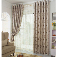 100% Polyester luxury Jacquard Ready Made Blackout Curtain With Grommet