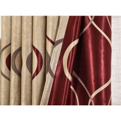 100% Polyester luxury Jacquard Ready Made Blackout Curtain With Grommet