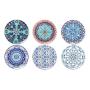 Natural Cork Mandala Set of 6 Decorative Coasters,  Boho Coasters for Glass Cups Vases Candles Dining Table#