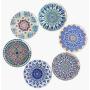Natural Cork Mandala Set of 6 Decorative Coasters,  Boho Coasters for Glass Cups Vases Candles Dining Table#