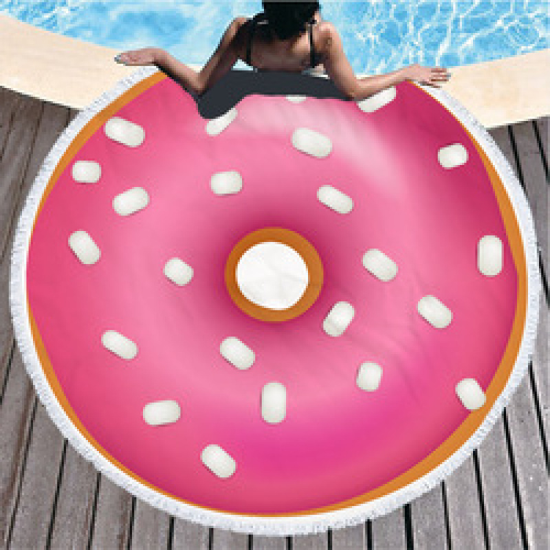 Custom Logo Donuts Printing Beach Towel, Microfiber Round Quick Dry Beach Towel#