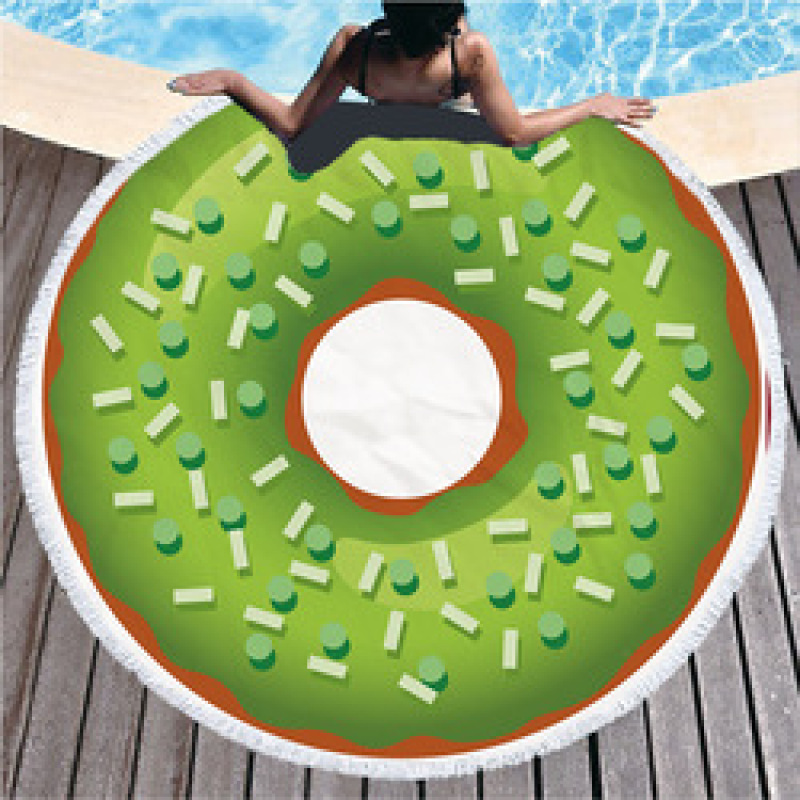 Custom Logo Donuts Printing Beach Towel, Microfiber Round Quick Dry Beach Towel#