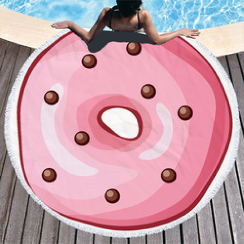 Custom Logo Donuts Printing Beach Towel, Microfiber Round Quick Dry Beach Towel#