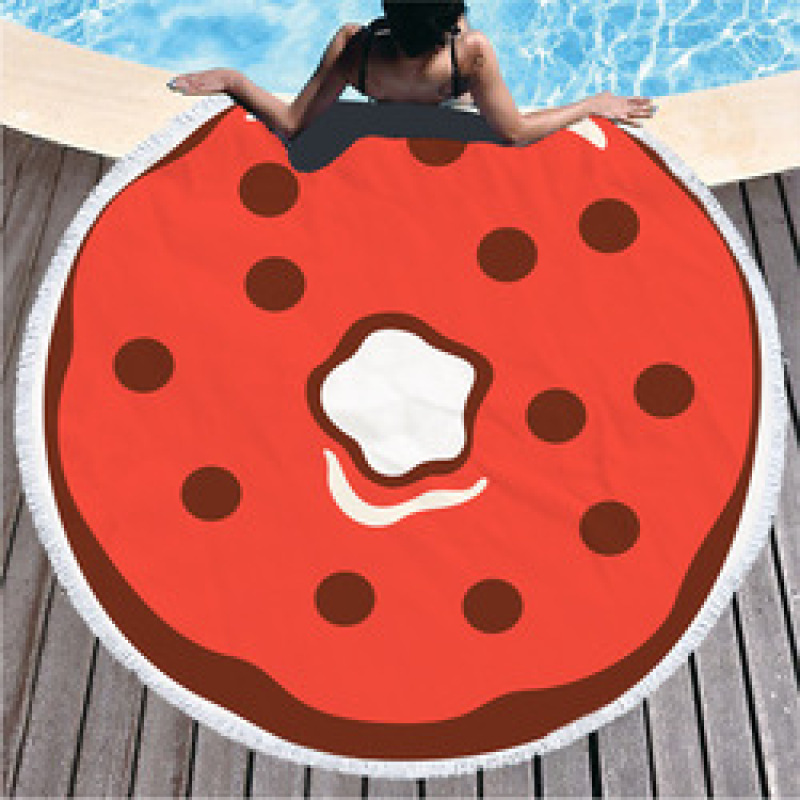 Custom Logo Donuts Printing Beach Towel, Microfiber Round Quick Dry Beach Towel#