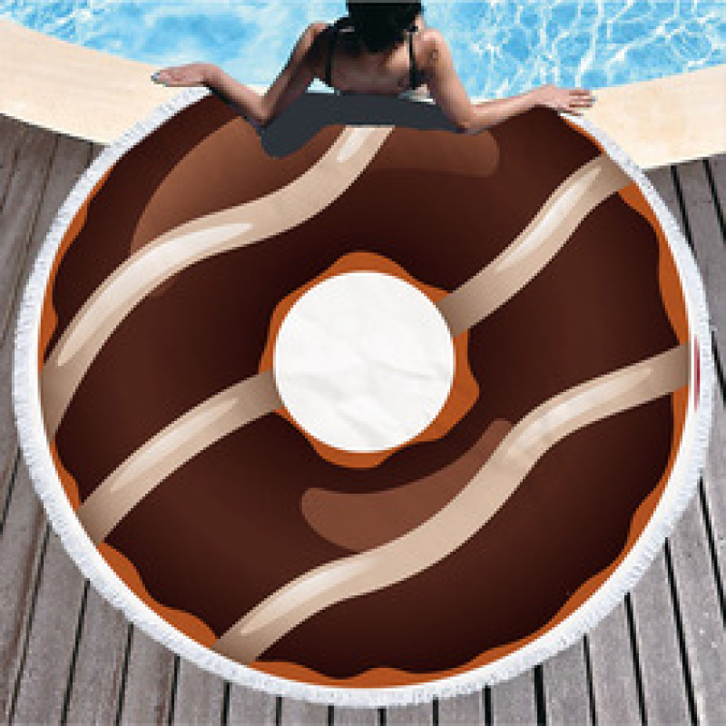Custom Logo Donuts Printing Beach Towel, Microfiber Round Quick Dry Beach Towel#