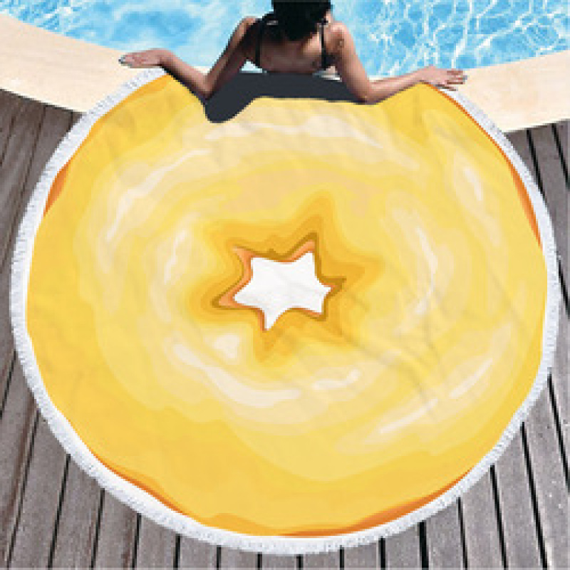 Custom Logo Donuts Printing Beach Towel, Microfiber Round Quick Dry Beach Towel#