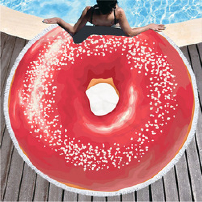 Custom Logo Donuts Printing Beach Towel, Microfiber Round Quick Dry Beach Towel#