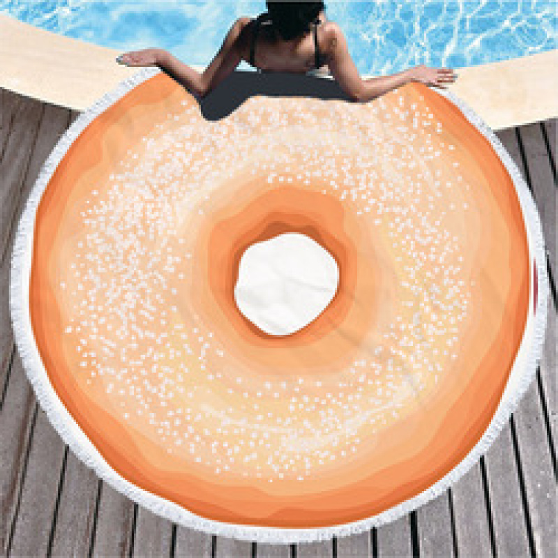 Custom Logo Donuts Printing Beach Towel, Microfiber Round Quick Dry Beach Towel#