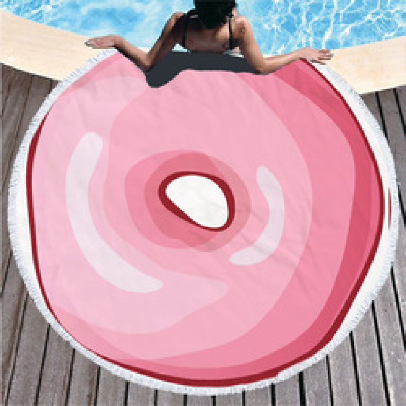 Custom Logo Donuts Printing Beach Towel, Microfiber Round Quick Dry Beach Towel#