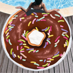 Custom Logo Donuts Printing Beach Towel, Microfiber Round Quick Dry Beach Towel#