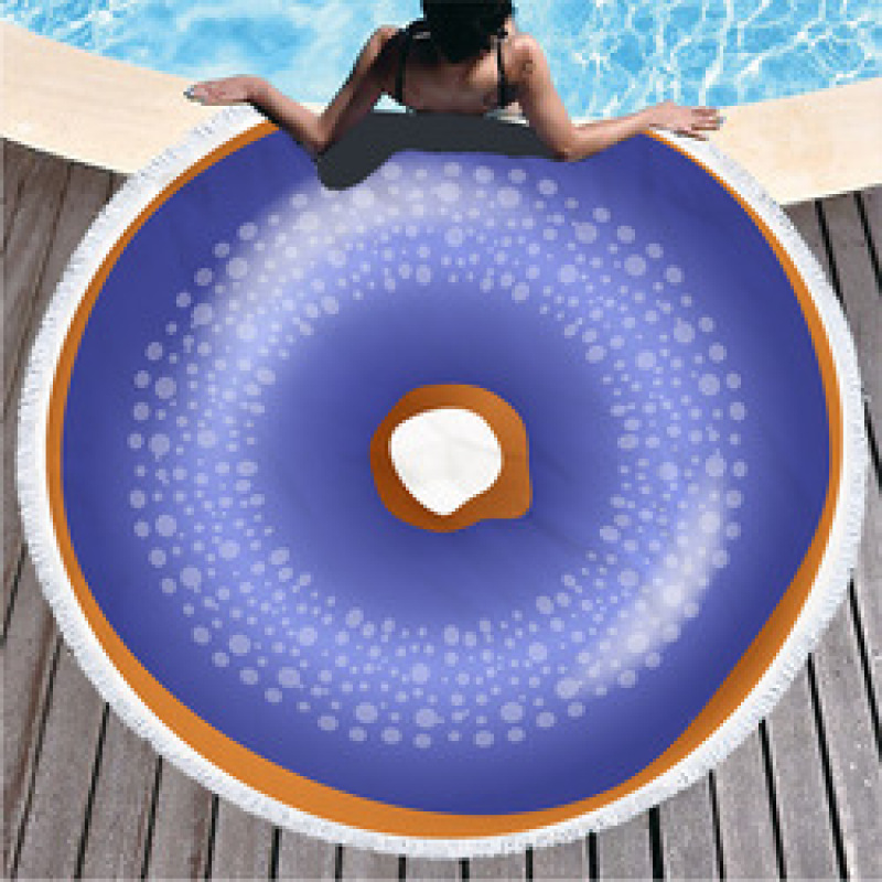 Custom Logo Donuts Printing Beach Towel, Microfiber Round Quick Dry Beach Towel#