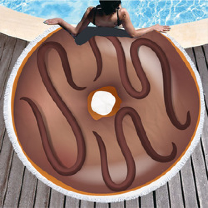 Custom Logo Donuts Printing Beach Towel, Microfiber Round Quick Dry Beach Towel#