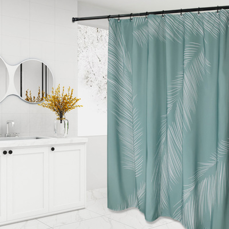 Nordic Shower Curtain Waterproof Bathroom Shower Curtain, Thick Anti-Mold Partition Curtain Set Free Punch