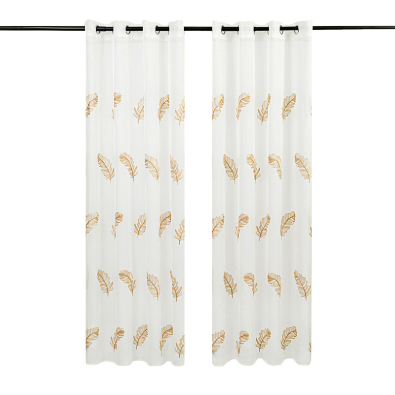Best Selling Embroidered Feather Products Bedroom Ready Made Sheer Curtains, Home Goods Living Room Drapes Sheer Curtains/