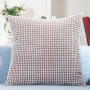 Zipper Cojines Decorativos, White Soft  Plaid Corduroy Throw Pillow Cases /