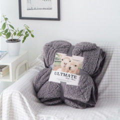 Salable Thick Double-layer Flannel Throw Blanket, European Flannel Sherpa Blanket/