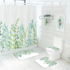 2021 Best Selling 3D Bath Printed Geometric Pattern Shower Curtain Set,Luxury Latest Custom Bathroom Shower Curtain and Rugs/