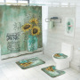 2021 Best Selling 3D Bath Printed Geometric Pattern Shower Curtain Set,Luxury Latest Custom Bathroom Shower Curtain and Rugs/
