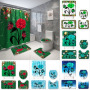 2021 Best Selling 3D Bath Printed Geometric Pattern Shower Curtain Set,Luxury Latest Custom Bathroom Shower Curtain and Rugs/