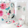2021 Best Selling 3D Bath Printed Geometric Pattern Shower Curtain Set,Luxury Latest Custom Bathroom Shower Curtain and Rugs/