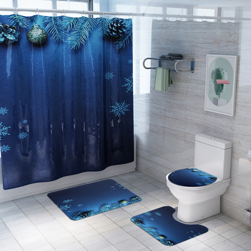 2021 Best Selling 3D Bath Printed Geometric Pattern Shower Curtain Set,Luxury Latest Custom Bathroom Shower Curtain and Rugs/