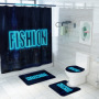 2021 Best Selling 3D Bath Printed Geometric Pattern Shower Curtain Set,Luxury Latest Custom Bathroom Shower Curtain and Rugs/