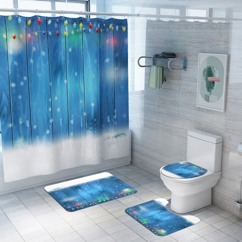 2021 Best Selling 3D Bath Printed Geometric Pattern Shower Curtain Set,Luxury Latest Custom Bathroom Shower Curtain and Rugs/