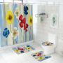 2021 Best Selling 3D Bath Printed Geometric Pattern Shower Curtain Set,Luxury Latest Custom Bathroom Shower Curtain and Rugs/