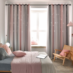 Star Curtains Stars Blackout Curtains for Kids Girls Bedroom Living Room Colorful Double Layer Star Window Curtains