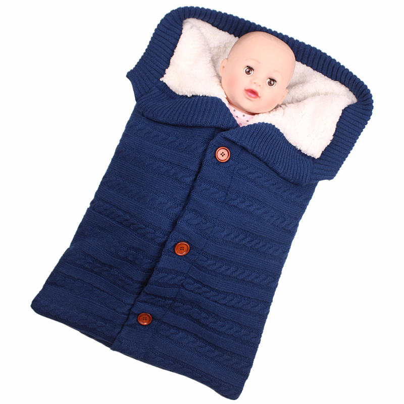 Winter Baby Sleeping Bag Infant Envelope for Stroller Thicken Warm Sleepsack Newborn Stroller Windproof Anti-kick Blanket Button