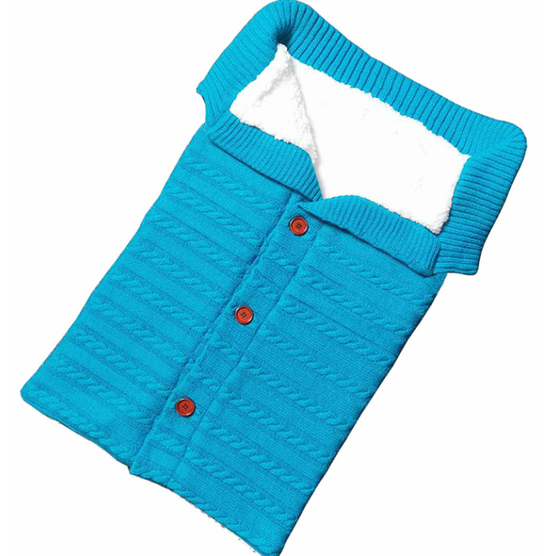 Winter Baby Sleeping Bag Infant Envelope for Stroller Thicken Warm Sleepsack Newborn Stroller Windproof Anti-kick Blanket Button