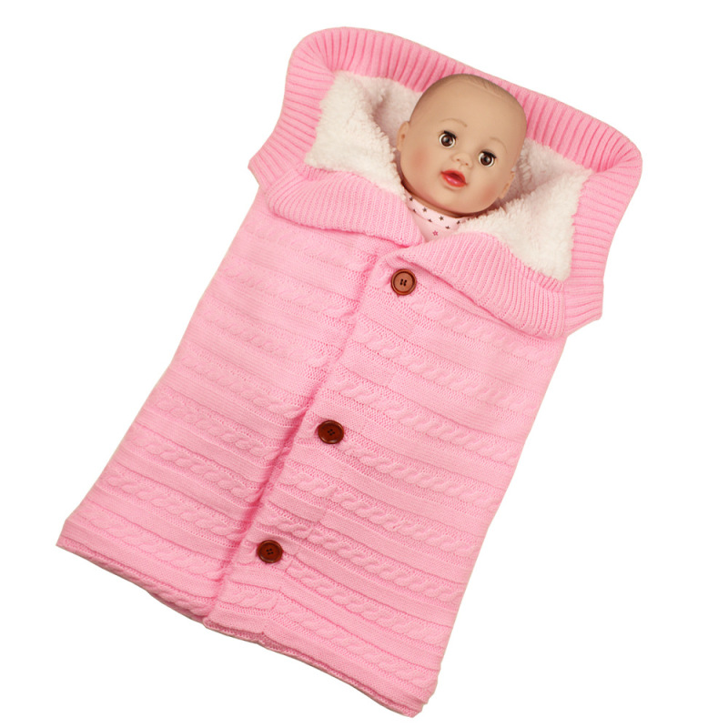 Winter Baby Sleeping Bag Infant Envelope for Stroller Thicken Warm Sleepsack Newborn Stroller Windproof Anti-kick Blanket Button