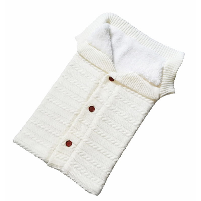 Winter Baby Sleeping Bag Infant Envelope for Stroller Thicken Warm Sleepsack Newborn Stroller Windproof Anti-kick Blanket Button