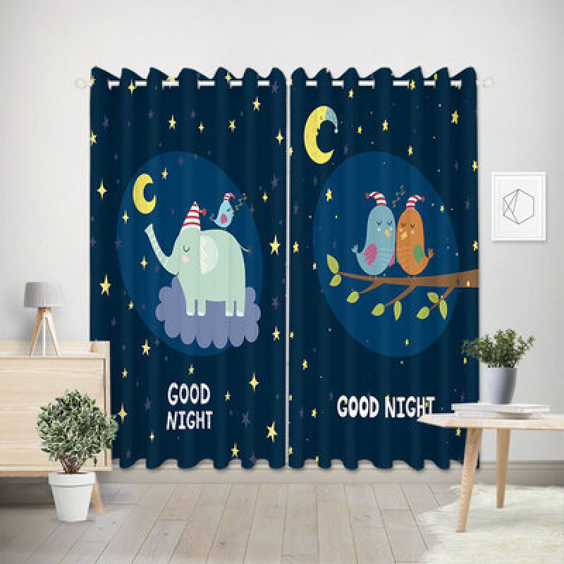 Digital Printing Curtain, 5D Printed Geometric Line Nordic Style Curtain /