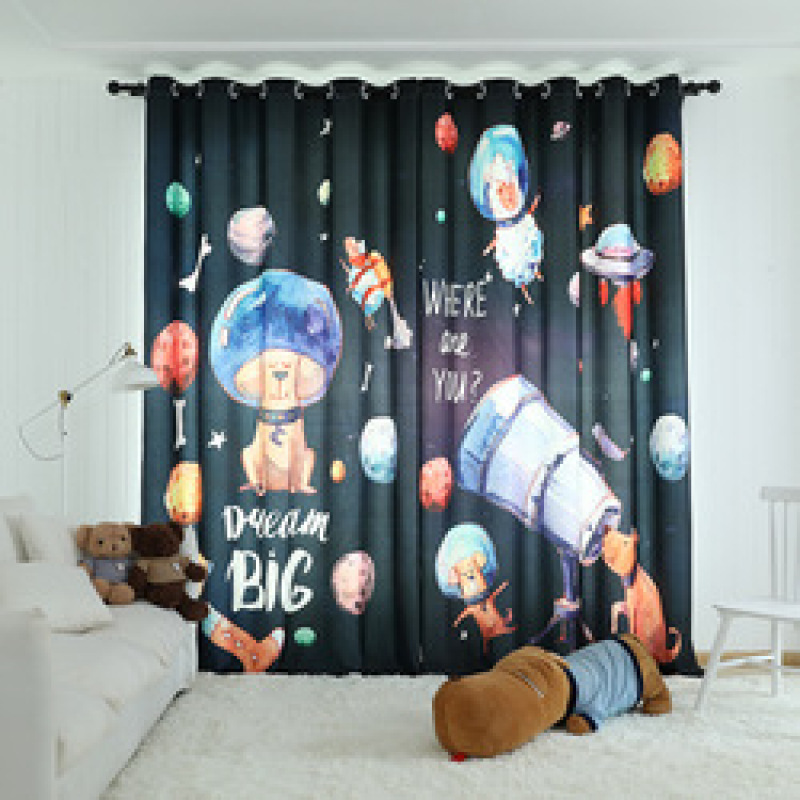 Digital Printing Curtain, 5D Printed Geometric Line Nordic Style Curtain /