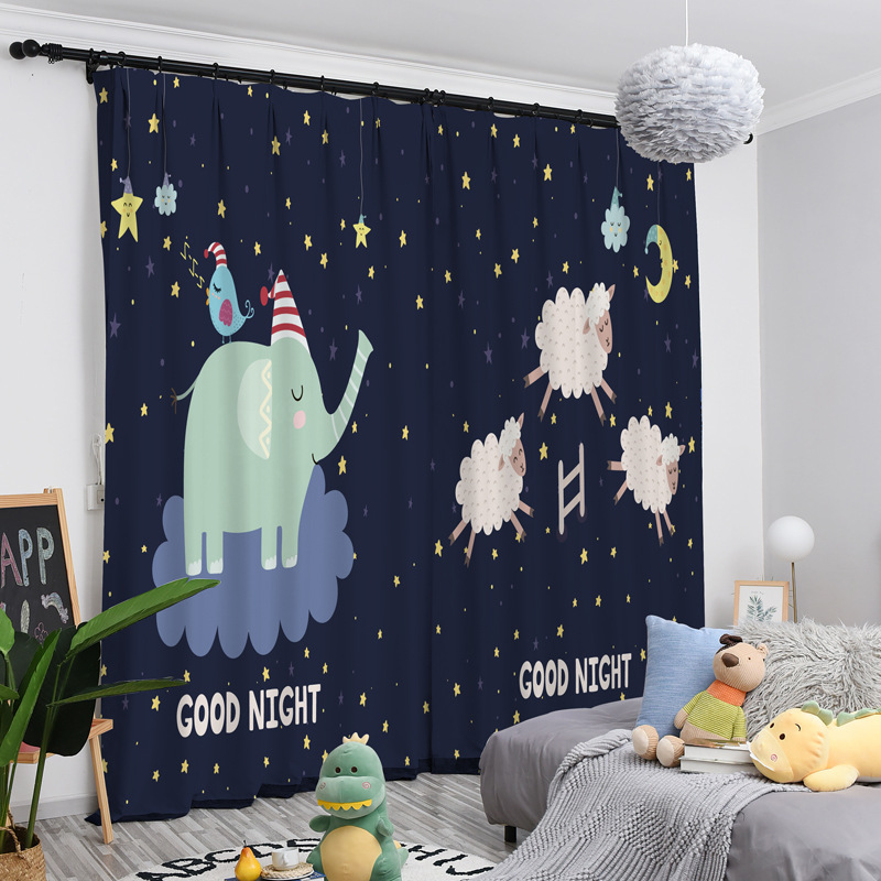 Digital Printing Curtain, 5D Printed Geometric Line Nordic Style Curtain /