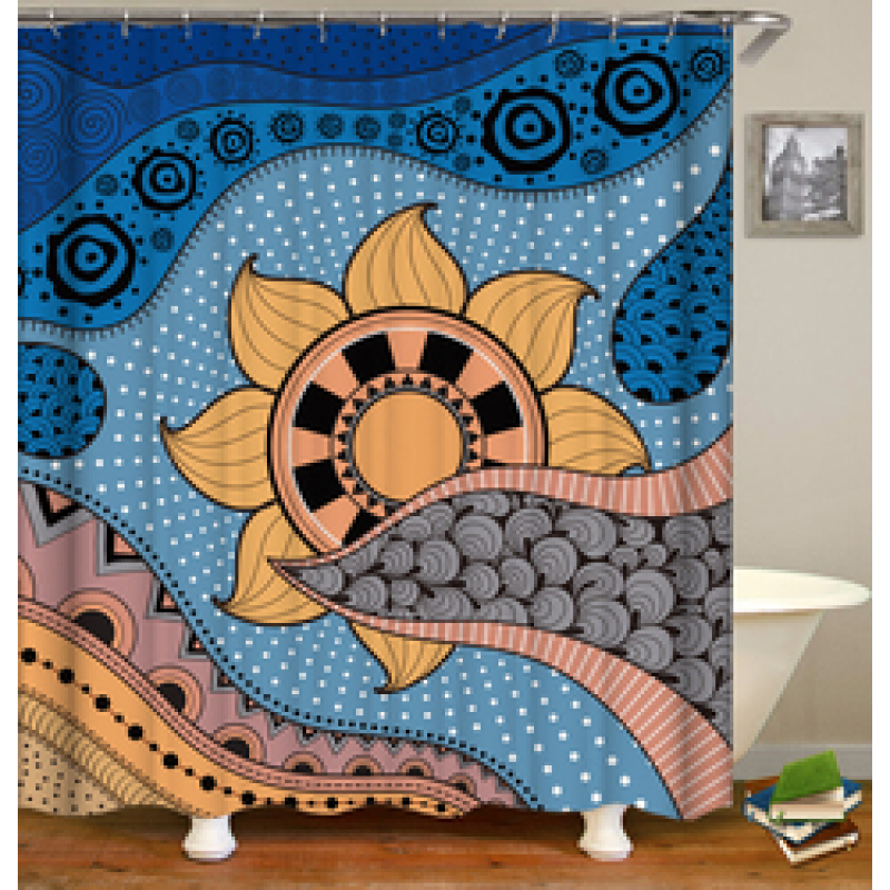 Wholesale African Geometry Ethnic Style Shower Curtain, Digital Print Polyester Mildewproof Waterproof Shower Curtain/