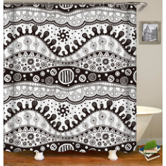 Wholesale African Geometry Ethnic Style Shower Curtain, Digital Print Polyester Mildewproof Waterproof Shower Curtain/