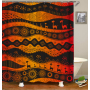 Wholesale African Geometry Ethnic Style Shower Curtain, Digital Print Polyester Mildewproof Waterproof Shower Curtain/