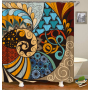 Wholesale African Geometry Ethnic Style Shower Curtain, Digital Print Polyester Mildewproof Waterproof Shower Curtain/