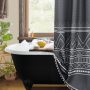 Wholesale Waffle Bohomia Bath Curtain , Polyester Printed Shower Curtains With Tassel$