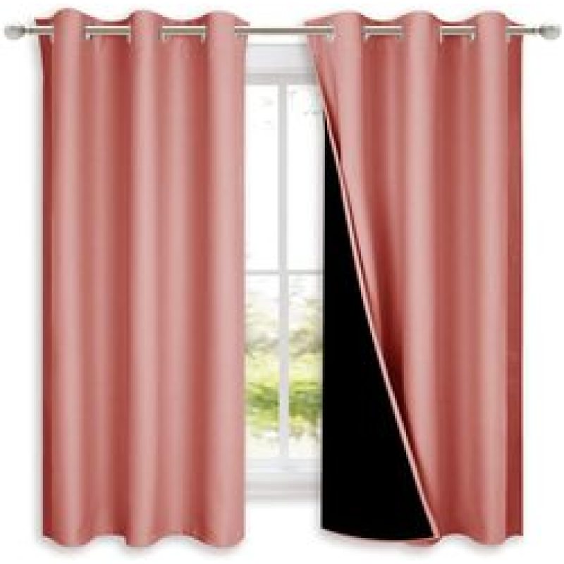 Hot selling Solid color 100%high shading curtain ,100% Blackout double layer curtain  living room