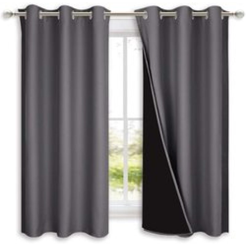 Hot selling Solid color 100%high shading curtain ,100% Blackout double layer curtain  living room