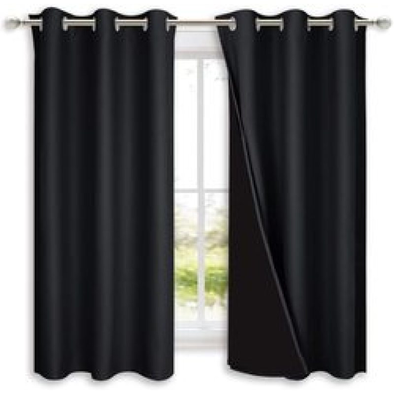 Hot selling Solid color 100%high shading curtain ,100% Blackout double layer curtain  living room