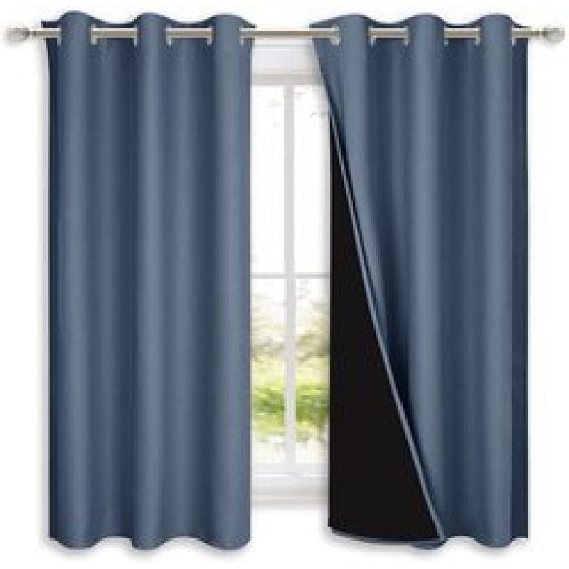 Hot selling Solid color 100%high shading curtain ,100% Blackout double layer curtain  living room
