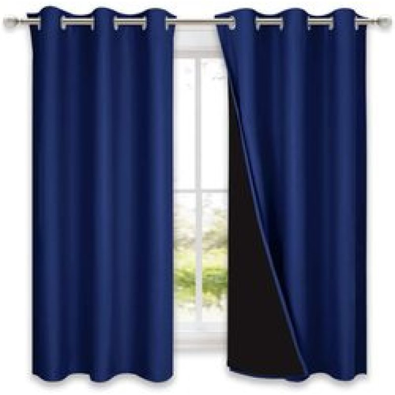 Hot selling Solid color 100%high shading curtain ,100% Blackout double layer curtain  living room